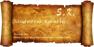 Singhoffer Katalin névjegykártya