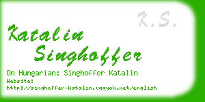 katalin singhoffer business card